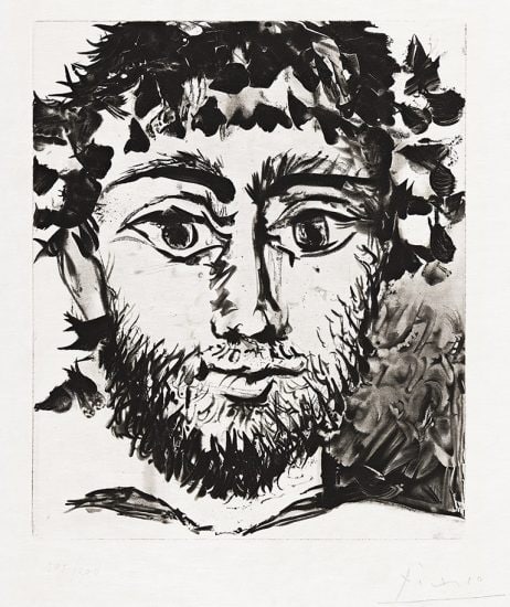 Pablo Picasso Etching, Tête de faune (Head of a Faun), 1955