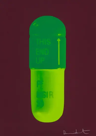 Damien Hirst Screen Print, The Cure (chocolate, emerald green, lime green), 2014