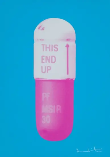 Damien Hirst Screen Print, The Cure (vivid blue, cloudy pink, candy floss pink), 2014