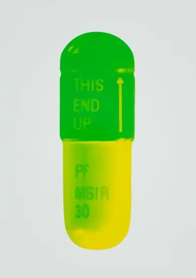 Damien Hirst Screen Print, The Cure (mint blue, apple green, lemon yellow), 2014