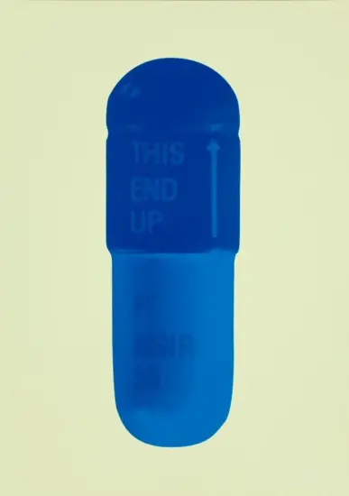 Damien Hirst Screen Print, The Cure (sherbert green, royal blue, ocean blue), 2014