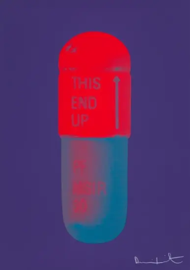 Damien Hirst Screen Print, The Cure (violet, electric red, powder blue), 2014