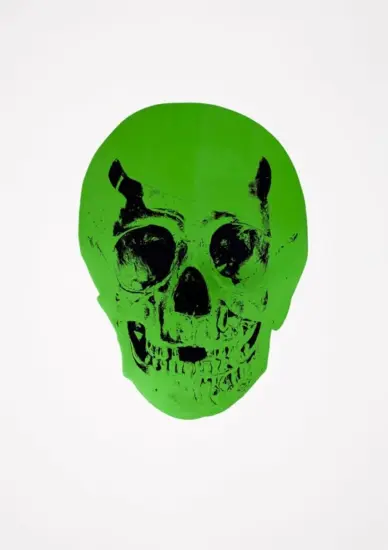 Damien Hirst Foil, The Dead (lime green, raven black), 2014