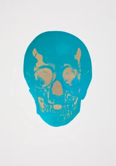 Damien Hirst Foil, The Dead (turquoise, cool gold), 2009