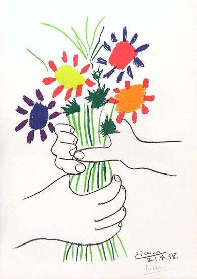 Pablo Picasso Lithograph, The Flowers of Peace, 1958