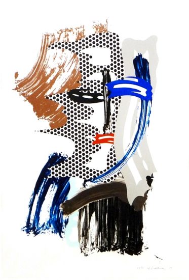 Roy Lichtenstein Lithograph, The Mask, from Brushstroke Figures Series, 1989