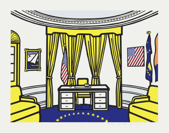 Roy Lichtenstein Screen Print, The Oval Office, 1992