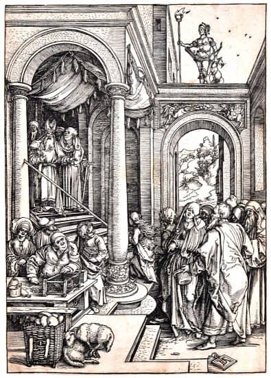 Albrecht Dürer Woodcut, The Presentation of the Virgin (The Life of the Virgin), c. 1503 - 1504