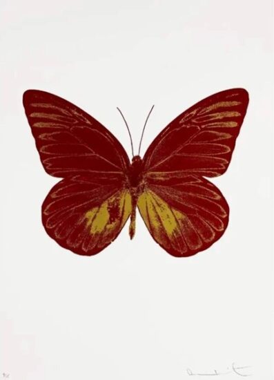 Damien Hirst Foil, The Souls I (chilli red, oriental gold), 2010