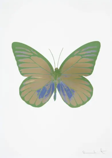 Damien Hirst Foil, The Souls I (cool gold, cornflower blue, leaf green), 2010