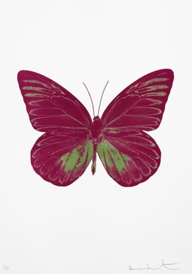 Damien Hirst Foil, The Souls I (fuchsia pink, leaf green), 2010