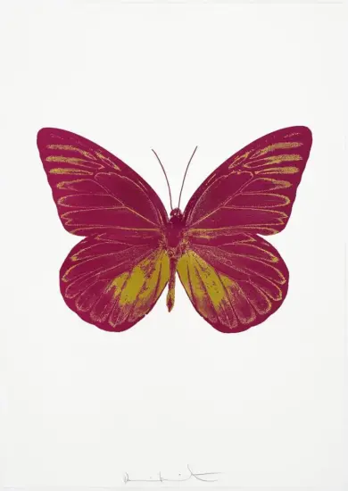 Damien Hirst Foil, The Souls I (fuchsia pink, oriental gold), 2010