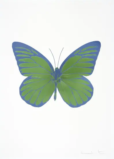 Damien Hirst Foil, The Souls I (leaf green, blind impression, cornflower blue), 2010