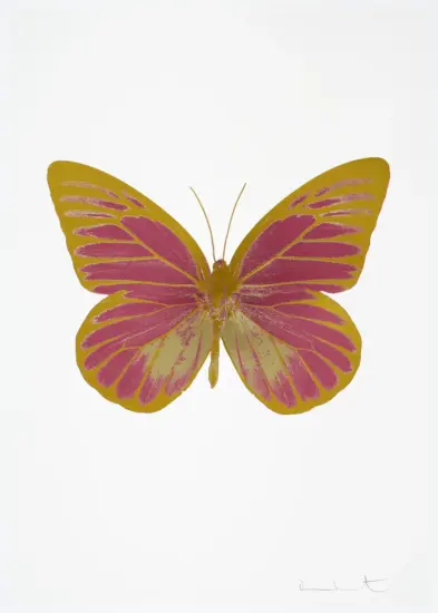 Damien Hirst Foil, The Souls I (loganberry pink, cool gold, oriental gold), 2010