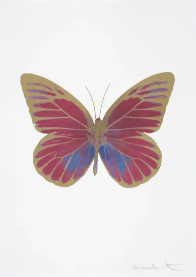 Damien Hirst Foil, The Souls I (loganberry pink, cornflower blue, cool gold), 2010