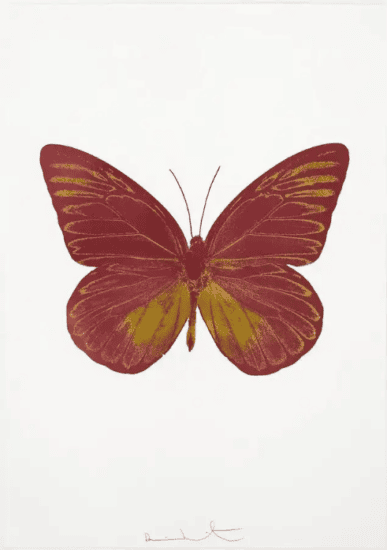 Damien Hirst Foil, The Souls I (loganberry pink, oriental gold), 2010