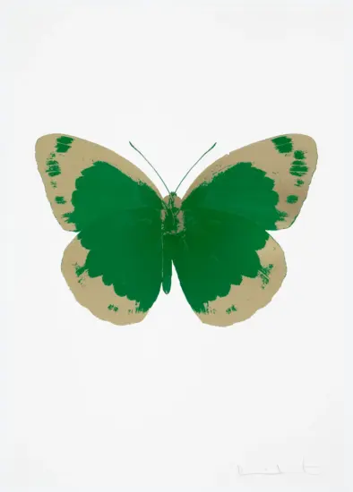 Damien Hirst Foil, The Souls II (emerald green, cool gold, blind impression), 2010