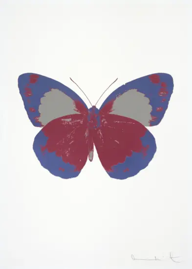 Damien Hirst Foil, The Souls II (loganberry pink, cornflower blue, silver gloss), 2010