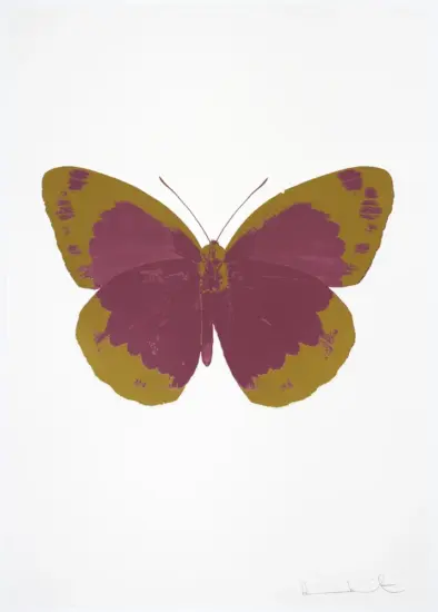 Damien Hirst Foil, The Souls II (loganberry pink, oriental gold, blind impression), 2010