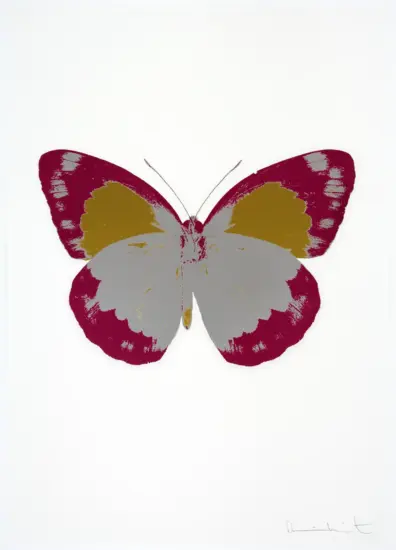 Damien Hirst Foil, The Souls II (silver gloss, fuchsia pink, oriental gold), 2010