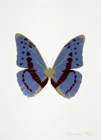 Damien Hirst Foil, The Souls III (cornflower blue, burgundy, cool gold), 2010