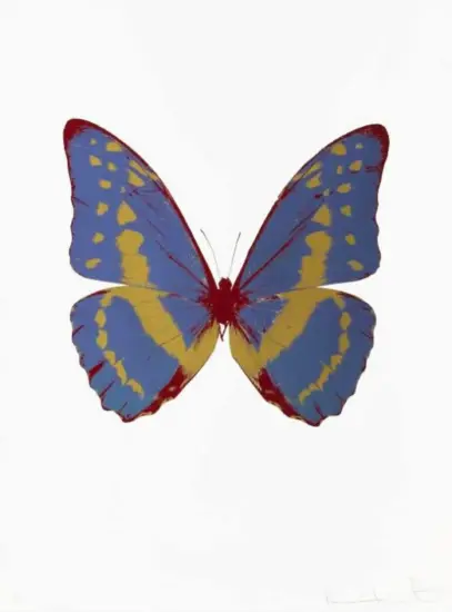 Damien Hirst Foil, The Souls III (frost blue, oriental gold, chilli red), 2010