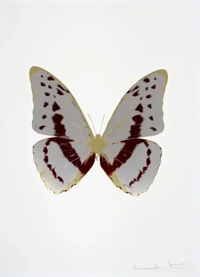 Damien Hirst Foil, The Souls III (silver gloss, burgundy, cool gold), 2010