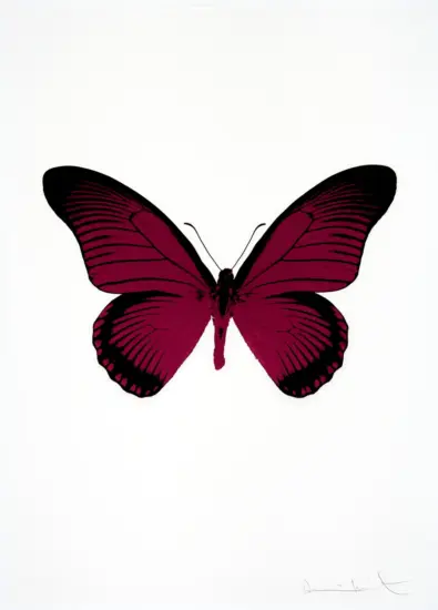 Damien Hirst Foil, The Souls IV (fuchsia pink, raven black), 2010