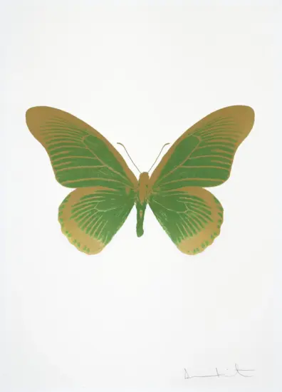 Damien Hirst Foil, The Souls IV (leaf green, sunset gold), 2010