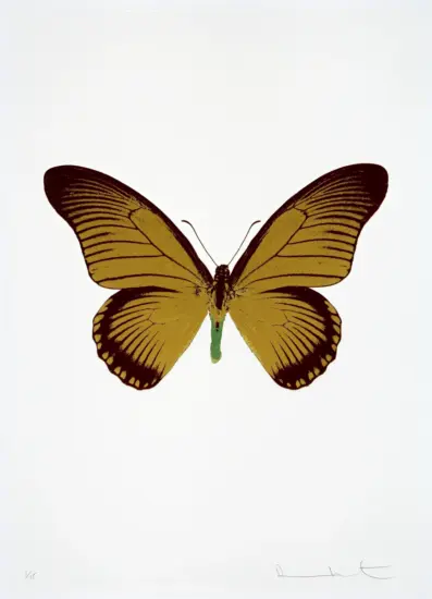 Damien Hirst Foil, The Souls IV (oriental gold, burgundy, leaf green), 2010