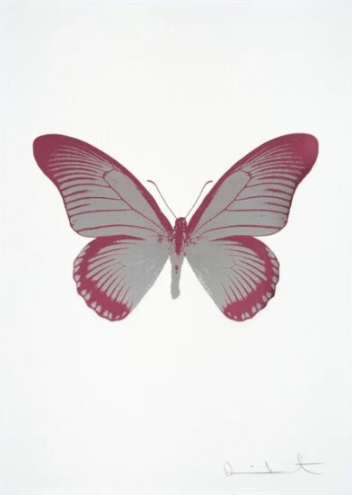 Damien Hirst Foil, The Souls IV (silver gloss, loganberry pink), 2010