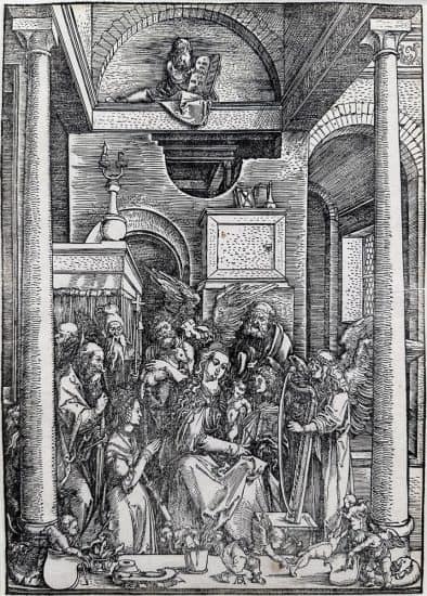 Albrecht Dürer, The Virgin Worshipped by Angels and Saints, from the Life of the Virgin c. 1504