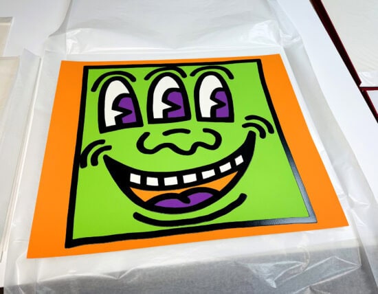 Keith Haring Silkscreen, Three Eyed Monster, from the Icons Suite, 1990