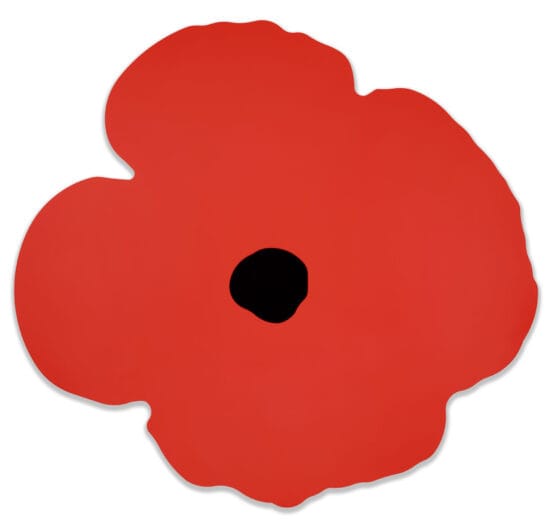 Donald Sultan Sculpture, Red Wall Poppy, Oct 15, 2024