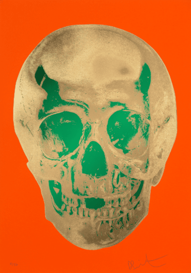 Damien Hirst Screen Print, Till Death Do Us Part (bright orange african gold emerald), 2012