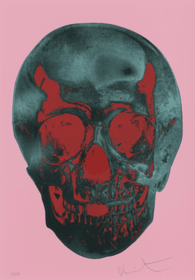 Damien Hirst Screen Print, Till Death Do Us Part (candy floss pink, racing green, pigment red), 2012