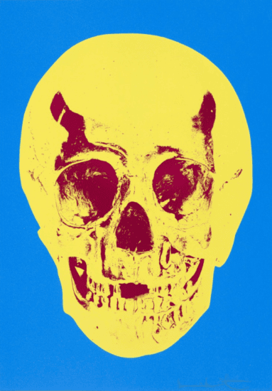 Damien Hirst Screen Print, Till Death Do Us Part (cerulean, blue pigment, yellow, royal red), 2012