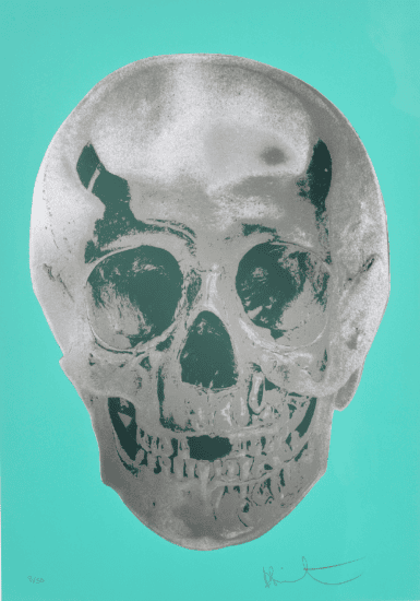 Damien Hirst Screen Print, Till Death Do Us Part (heavenly peppermint green, silver gloss, racing green), 2012