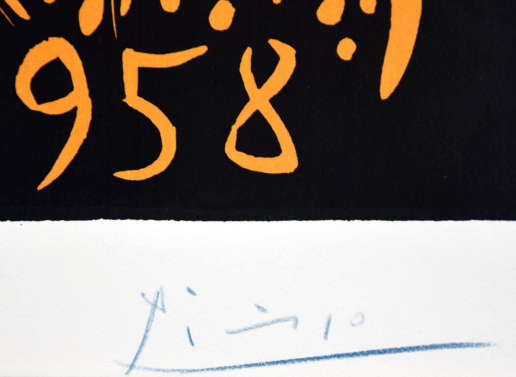 Pablo Picasso signature, Toros Vallauris (The Matador), 1958