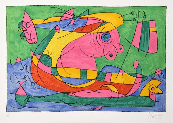 Joan Miró Lithograph, Ubu Roi (King Ubu) from Suites pour Ubu Roi, 1966