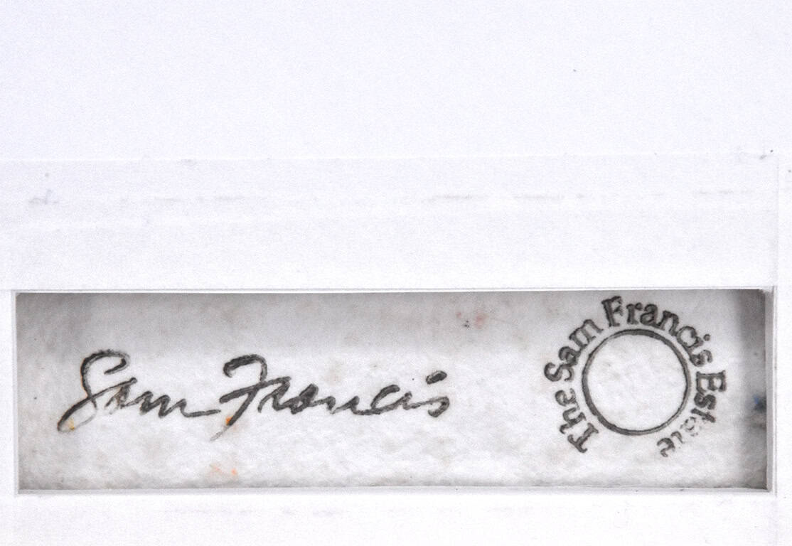 Sam Francis signature, Untitled, 1978
