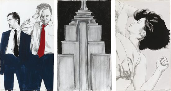 Robert Longo Drawing, Untitled, 1983 Triptych