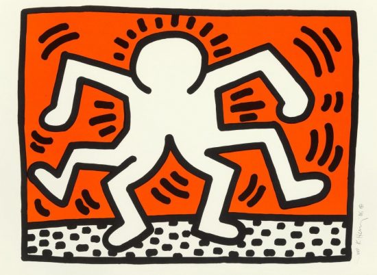Keith Haring Lithograph, Portfolio of 5 Artists in Support of Bill T. Jones/Arnie Zane and Company, 1986