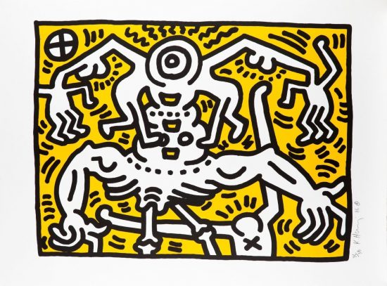 Keith Haring Lithograph, Untitled, 1986