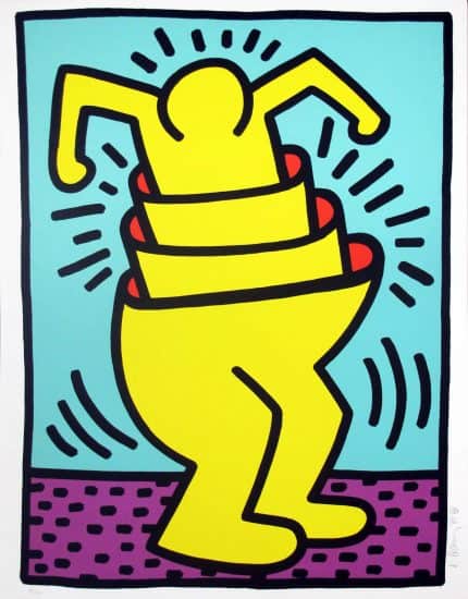 Keith Haring Silkscreen, Untitled (Cup Man), 1989