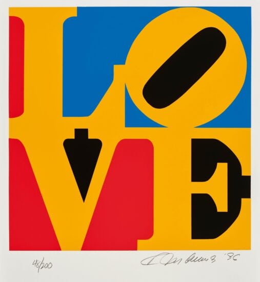 Robert Indiana Screen Print, Untitled, from The Book of Love, 1996