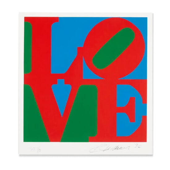 Robert Indiana Screen Print, Untitled, from The Book of Love, 1996