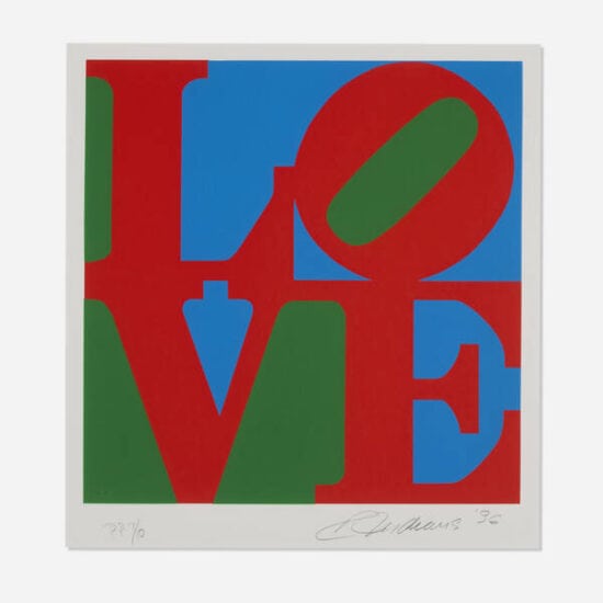 Robert Indiana Screen Print, Untitled, from The Book of Love, 1996