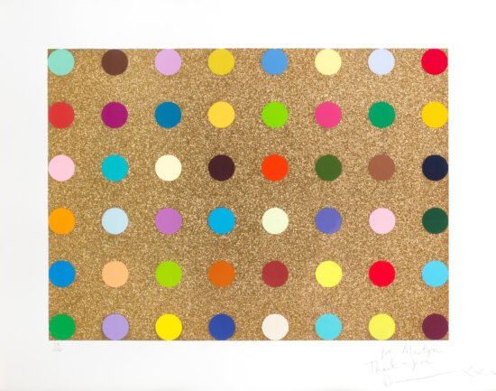 Damien Hirst Screen Print, Untitled Gold Gift Spot, 2008