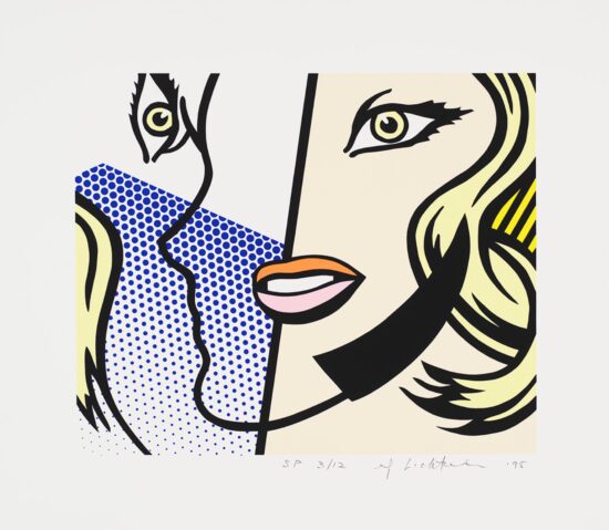 Roy Lichtenstein Screen Print, Untitled Head, 1995